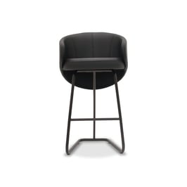 ALL LEATHER ARM STOOL
