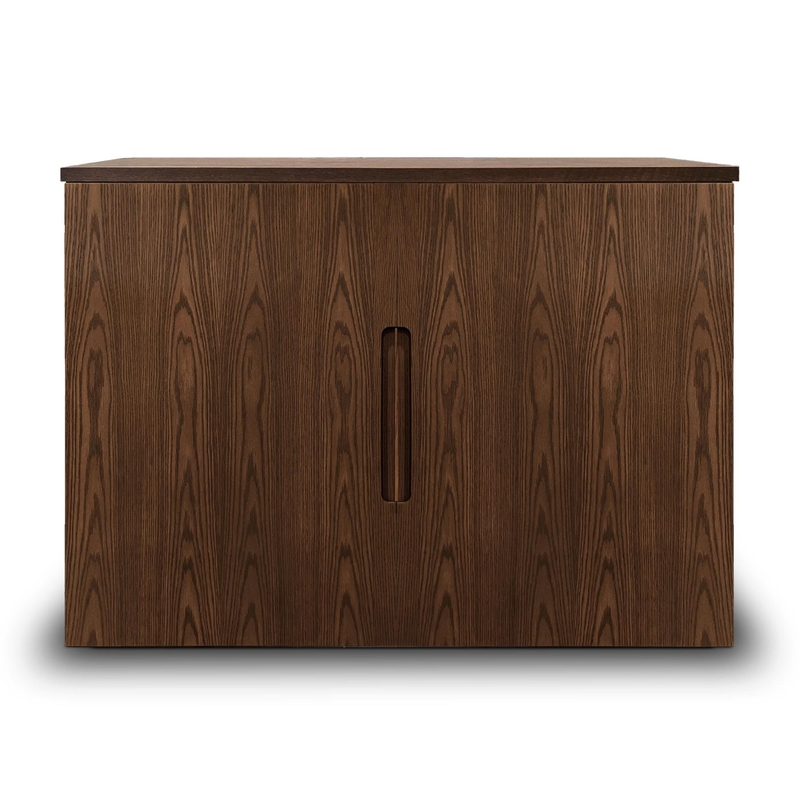 CABINET CONSOLE - PORTE PLEINE - Cabinet console Pecan - Complet avant