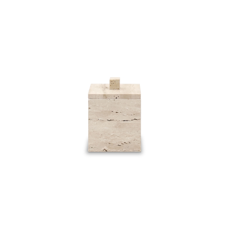 TRAVERTINE BOX - Box with lid - Full Front
