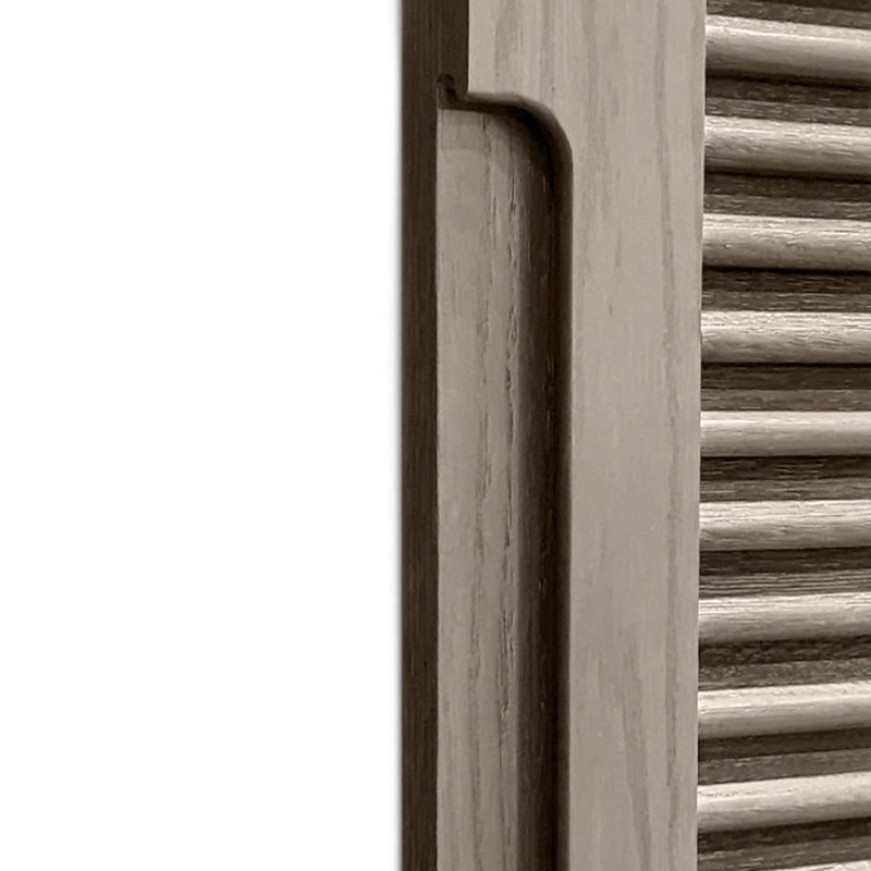 CABINET DOUBLE - LOUVER DOOR - Grooved Handle - Close Up