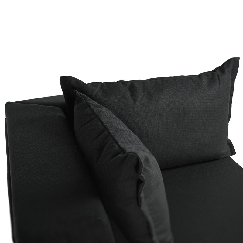 CORNER SOFA - Natural/Black Corner Sofa - Close up