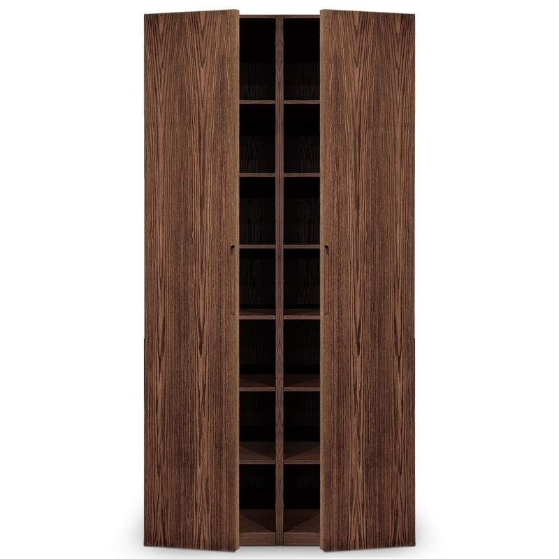 CABINET DOUBLE - FULL DOOR - Cabinet Double Pecan - Full Front Open