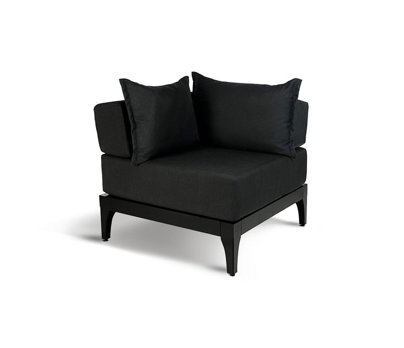 CORNER SOFA - Black/Black Corner Sofa - Full front