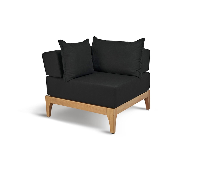 CORNER SOFA - Natural/Black Corner Sofa - Full front