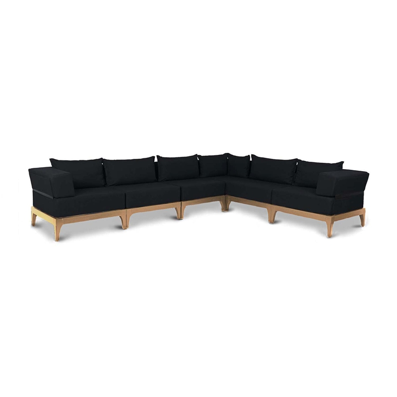 SECTIONAL - Natural/Black Sectional - Full front