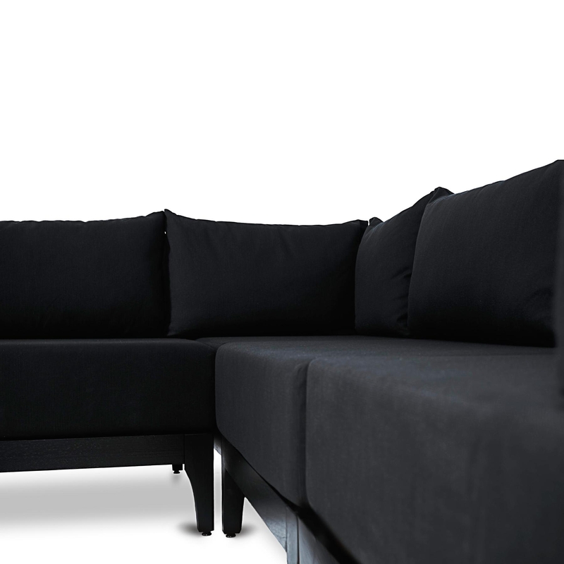 SECTIONAL - Black/Black Sectional - Close up