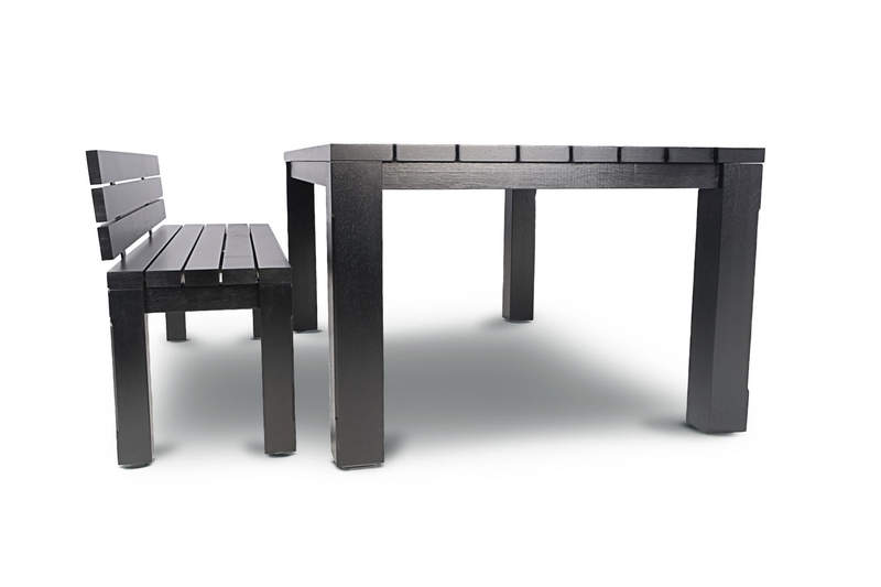 TABLE À DINER 66'' - Table 66 noir avec banc