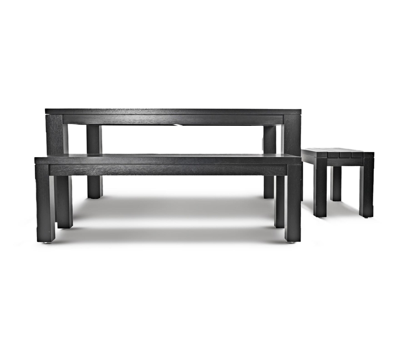 TALL BENCH - Black tall bench with table