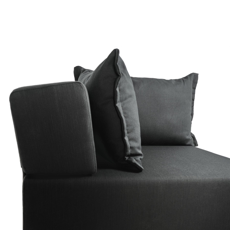 CORNER SOFA - Natural/Black Corner Sofa - Close up