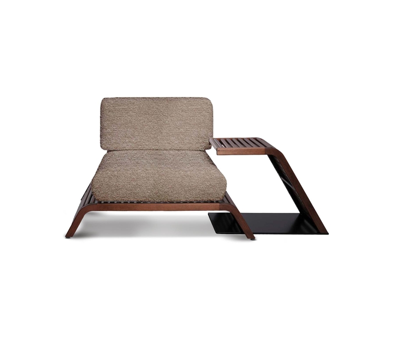 SOFA SINGLE - Metal Sofa Single with coffee table - Full front