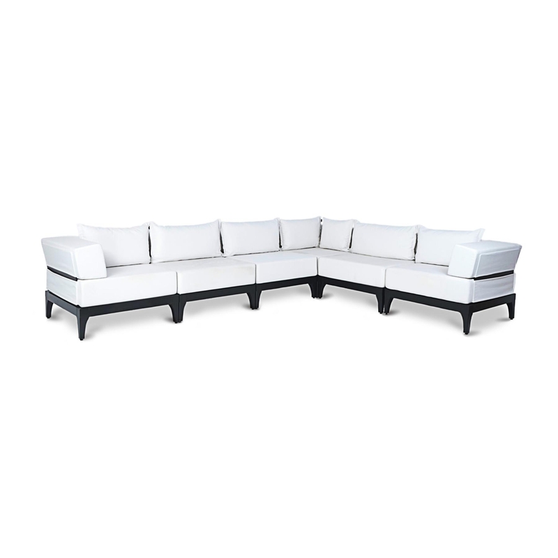 SECTIONAL - Black/Natural Sectional - Full front